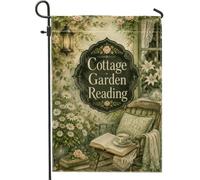 Lanterne de jardin, cottage vintage, marguerites, lys vert printemps, double face, petit drapeau de jardin, cour, pour extérieur, porche, pelouse, terrasse, 30,5 x 45,7 cm