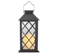 Lanterne de jardin solaire - LUNARTEC - LED effet flamme - Noir - IP44