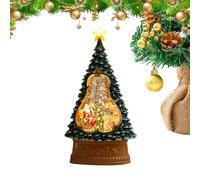 Lanterne de Noël avec boules de neige, boîte à musique automatique Nee qui tombe éclairée par le Père Noël, clignotant musical rotatif, lumière de nuit ambiante, article décoratif pour Noël