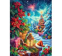 Lanterne de Noël dans la forêt enneigée 1000 Pièces Puzzle Amateur D'Art En Carton Anti-Déchirure Haute Qualité Conte de fées d'accompagnement magique Difficile Niveau Expert Décoration Murale Idée Ca