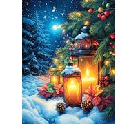Lanterne de Noël dans la forêt magique 1000 Pieces Casse-tête Créatif En Carton Épais Animal mignon de conte de fées Difficulté Moyenne Activité Manuelle Loisir Créatif Cadeau Créatif Événement Festif