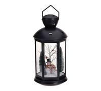 Lanterne de Noël décorative avec scène intérieure et LED Blanc Chaud 21,5 x 21,5 x 43 cm