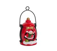 Lanterne de Noël LED 7,5x11,5 cm - 3 types (Saint-Nicolas/Homme de neige), lumière blanche chaude, fonctionne à piles - Atmosphère magique pour les fêtes de fin d'année