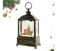 Lanterne de Noël | USB ou piles - Boules de neige musicales de Noël | Pour l'extérieur, fête, cheminée, bureau, ferme, jardin, cour, terrasse