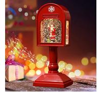 Lanterne de Noël Vintage avec Boule à Neige Musicale, Veilleuse Scintillante, Rouge, 8×7×20 cm, Décorat VEILLEUSE HORS PUERICULTURE
