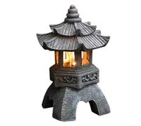 Lanterne de pagode - Statue de jardin de pagode, lanterne de pagode japonaise en pierre | Ornements de jardin de statue de lanterne de pagode solaire, lumières décoratives de cour actionnées solaires