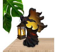 Lanterne de sorcière d'Halloween - Statue de sorcière en résine, ornement LED à suspendre | Lanterne hantée lumineuse avec peignoir effrayant, figurine d'Halloween mangeant des cadavres pour