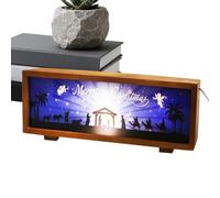 Lanterne de table LED - Crèche de Noël lumineuse, lumière de festival d'hiver, décoration de table pour salon, cheminée ou chevet | Décoration festive parfaite pour les fêtes, les salles de jeux et