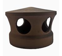 Lanterne de toiture en terre cuite rose et noir, Chapeau pour tuile à douille, Passage tuyau d 150 mm