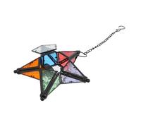 Lanterne Décorative à Chandelier Pentagramme Rétro en Fer et Verre