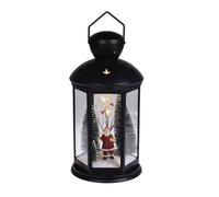 Lanterne décorative de Noël avec scène intérieure et LED blanc chaud 21,5 x 21,5 x 43 cm