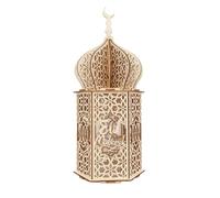 Lanterne Décorative, Lampe Lumineuse En Bois Comme Le Ramadans Eid Moubarak Decoration Pour Maison, Délicatement Fabriquée, Auto-organisée, Lampe De Table À LED À Batterie De Bricolage Comm