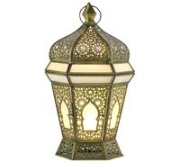 Lanterne Décorative Orientale Teelichthalter Blanc En Métal 33cm
