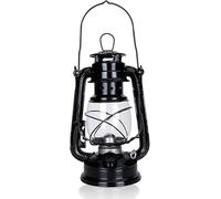 Lanterne d'écurie : lanterne tempête à pétrole nostalgique avec ampoule en verre, noire, 24 cm, lanterne d'écurie à pétrole, lampe tempête, ignifuge (1 pièce)