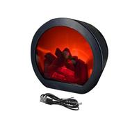 Lanterne Del - Lampe de feu à LED sans flamme avec effet flamme réaliste | batterie gérée et USB recharge la lumière de table décorative pour salon intérieur, patio extérieur, porche