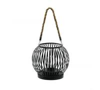 Lanterne d'extérieur élégante à rayures solaires en fer pour décoration de jardin, lampe à suspendre étanche, motif unique, éclairage de cour, clôture, allée (lumières rayées noires)