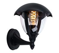 Lanterne d'extérieur Jardin ALU Lampe murale de façade Lampe de terrasse noire en kit, ampoules LED incluses
