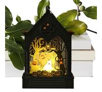Lanterne D'Halloween - Lampe Obsédée | Lanterne De Thé À Batterie Lumière Pour Usage Extérieur Intérieur | Conception De Château Vintage Articles Atmosphère D'Halloween Pour Décoratium