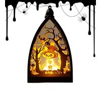 Lanterne d'Halloween - Lanterne squelette de table en forme de château de - Centre de table pour intérieur ou extérieur, cour, porte arrière, jardin, camping, arrière-cour, porche