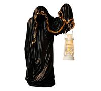 Lanterne d'Halloween - Lumière fantôme lumineuse étrange, décoration effrayante de style vintage | Figurine de collection fabriquée à la main, éclairage LED pour intérieur et extérieur, pièce