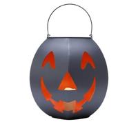 Lanterne d'Halloween, support de lampe de table en métal avec | Décoration de cheminée LED en forme de citrouille - Décoration de table - Pour porche, jardin, terrasse, Halloween
