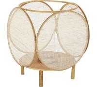 Lanterne dkd home decor verre naturel brun bambou oriental 42 x 42 x 55 cm
