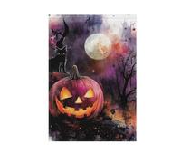 Lanterne effrayante d'Halloween rose citrouille araignée chat noir drapeaux d'extérieur double face bannière de Noël cour pour décoration de porche 71 x 101 cm double face