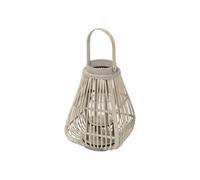 Lanterne en Bambou 50 cm, Photophore Naturel avec Poignée et Insert en Verre,