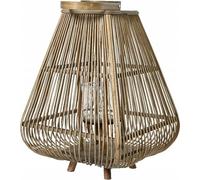 Lanterne en bambou avec pieds en bois et poignée 33x48cm