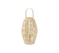 Lanterne en Bambou H 63 cm, Photophore Naturel avec Poignée et Insert en