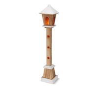 Lanterne en bois avec 23 LED en blanc chaud - 75 cm - Lampe décorative de Noël - Fonctionne avec piles - Décoration d'hiver - Lampadaire d'ambiance