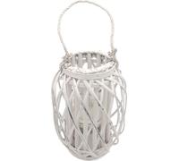 Lanterne en bois de bambou BURI 30 cm avec insert en verre et anse Bougeoir Déco Photophore