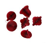 Lanterne en forme de boule origami 3D - Décoration pour le Nouvel An, festival du printemps - Occasions festives - Décoration en papier durable à suspendre - Rouge (a)