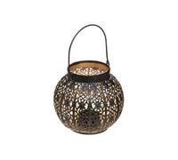 Atmosphera Lanterne Lexis en métal ajouré H. 14 cm - Noir
