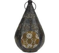 Lanterne en Métal Ajouré Noir et Or Style Ethnique - RAJEESH - ALTOBUY Noir G