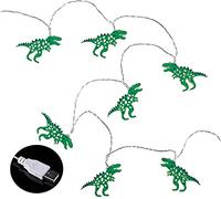 Lanterne en Métal Animaux Guirlande Lumineuse - LED Blanches Chaudes - Lampe Féerique à Commande USB Lumières Festives (10LED, Dinosaure)