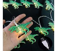Lanterne en Métal Animaux Guirlande Lumineuse - LED Blanches Chaudes - Lampe Féerique à Commande USB Lumières Festives (20LED, Dinosaure)