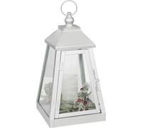 Lanterne en métal avec bougie LED, 32 x 17 cm