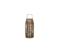 Lanterne en rotin beige, insert en verre, avec poignée, pour intérieur et extérieur - House Doctor, Ova - Ø30xH65 cm