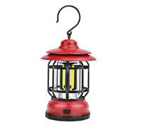 Lanterne Extérieur LED ou Intérieur - Lampe Tempête Lanterne Vintage Rechargeable Lampe de Table Sans Fil LED Lumière, Lampe Tempête Décorative - Design Rétro - Etanche Idéal Pour Jardin (Rouge)