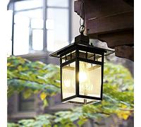 Lanterne extérieure classique robuste et résistante à la pluie, lustre antique de villa, lampe suspendue en verre étanche E27, lampe suspendue pour pavillon de galerie, éclairage de jardin suspendu