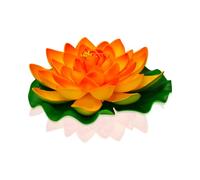 Lanterne Flottante Lotus Orange - Lanterne Fleur de Lotus - Lanterne Lotus Artificielle pour Décoration Extérieure Mariage, Piscine, Décor Extérieur Flottant