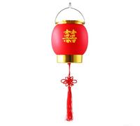 Lanterne Fu solaire rouge avec télécommande : décoration extérieure du Nouvel An chinois 40 cm, lumière en PVC (Fu)