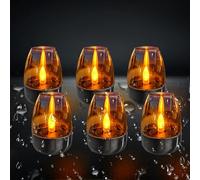 Lanterne Funéraire LED Solaire de Tombe avec Bougie Étanche Sans Flamme, Effet Scintillant Réaliste pour Cimetière (A)