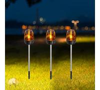 Lanterne Funéraire LED Solaire, Lanterne de Tombe Bougies LED, Bougie Solaire étanche Sans Flamme, Bougie de Cimetière étanche avec Effet Scintillant Réaliste (B)