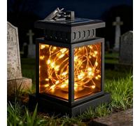 Lanterne FunéRaire RéSistante Aux IntempéRies, Lanterne Solaire Exterieur FunéRaire, Suspension éClairage De CimetièRe Lanterne Bougie, Avec Bougies Led, Résistante aux intempéries