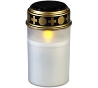 Lanterne funéraire solaire avec LED effet flamme - coloris blanc [Pearl]