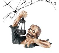 Lanterne Halloween Lampe Effrayante Lumineuse Alimentée Par Piles En Résine