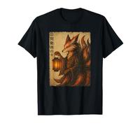 Lanterne Japonaise Kitsune Spirit en Bois Samouraï Ukiyo-e T-Shirt
