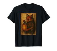 Lanterne Japonaise Vintage Samouraï Kitsune Ukiyo-e Anime Art T-Shirt